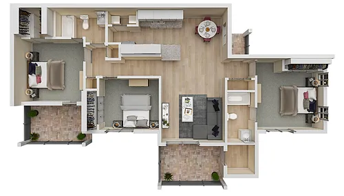 Floor plan Three Bedroom