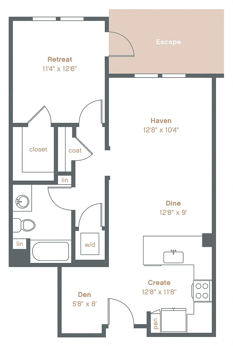 Floor plan A10 + Den