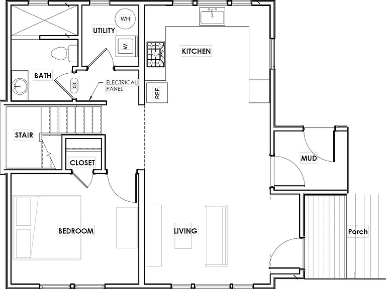 1st floor - Living Room has 20' lofted ceiling