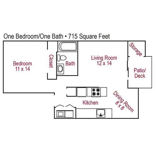 Floor plan 1 Bedroom