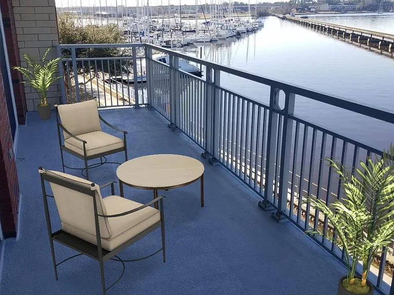 Gorgeous balcony views. (virtually staged)