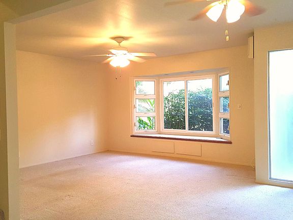 Living room with bay window and sitting nook
