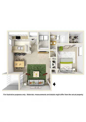 Floor plan 1 BED / 1 BATH