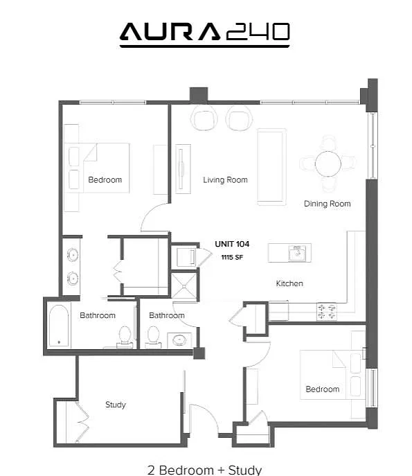 Floor plan 2 Bedroom Plus Study
