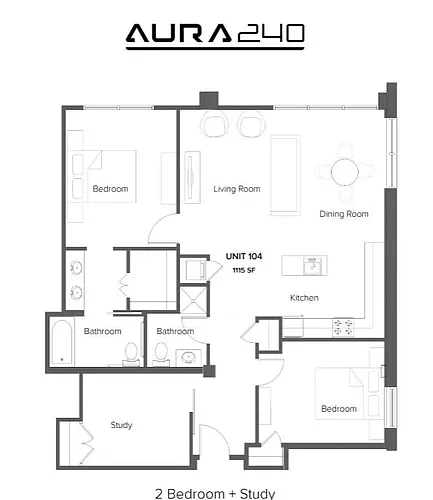 Floor plan 2 Bedroom Plus Study