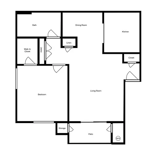 Floor plan 1 Bedroom 1 Bathroom