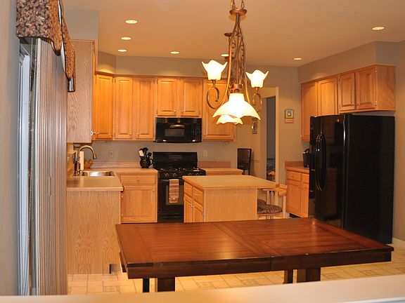 Kitchen with high ceilings