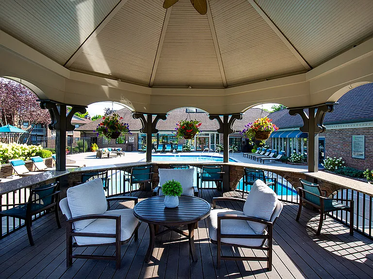 Gazebo with lounge seating