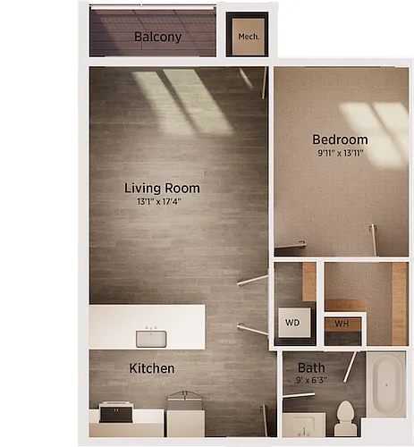 Floor plan 1-Bed Flat