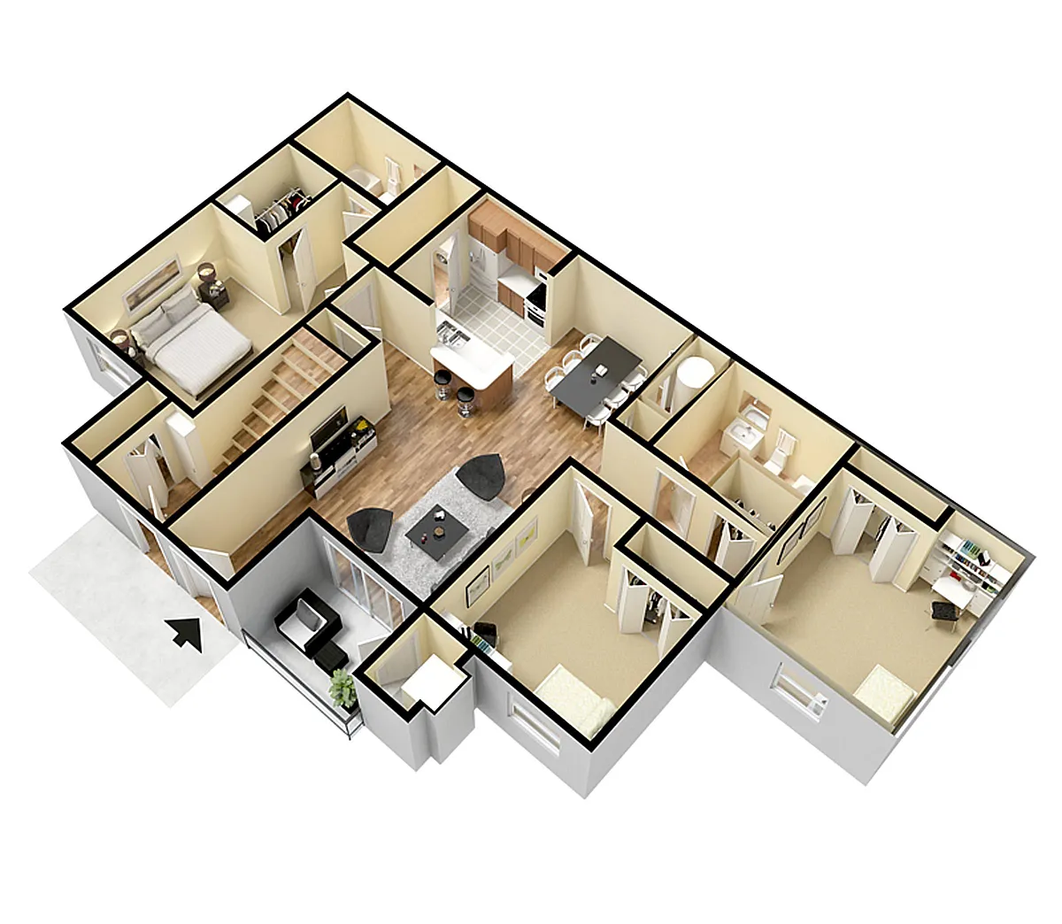 Floor plan Manchester - Three Bed Two Bath