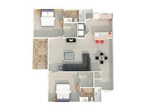 Floor plan 2BD/2BA
