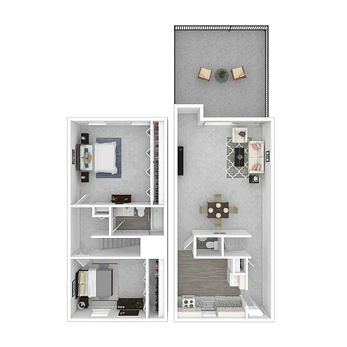 Floor plan 2 Bedroom Renovated Townhome