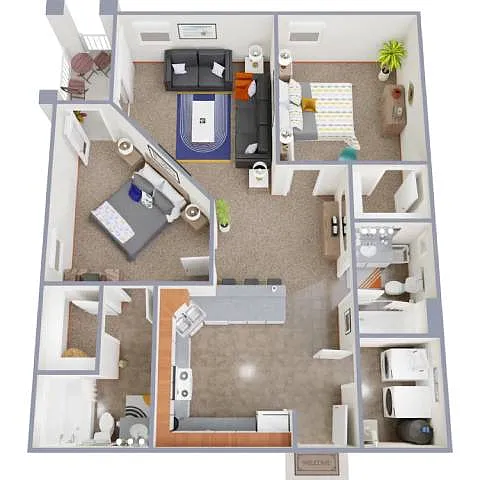 Floor plan 2 Bedroom Deluxe
