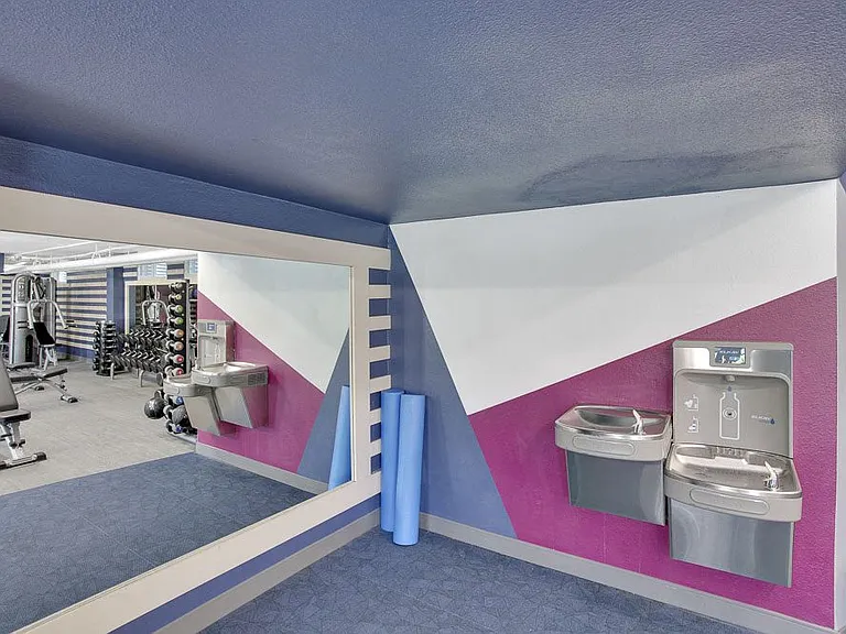 Water fountains in the new fitness center