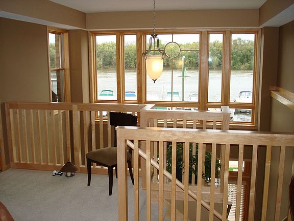 The open stairway to the lower level provides great views of the St. Croix!