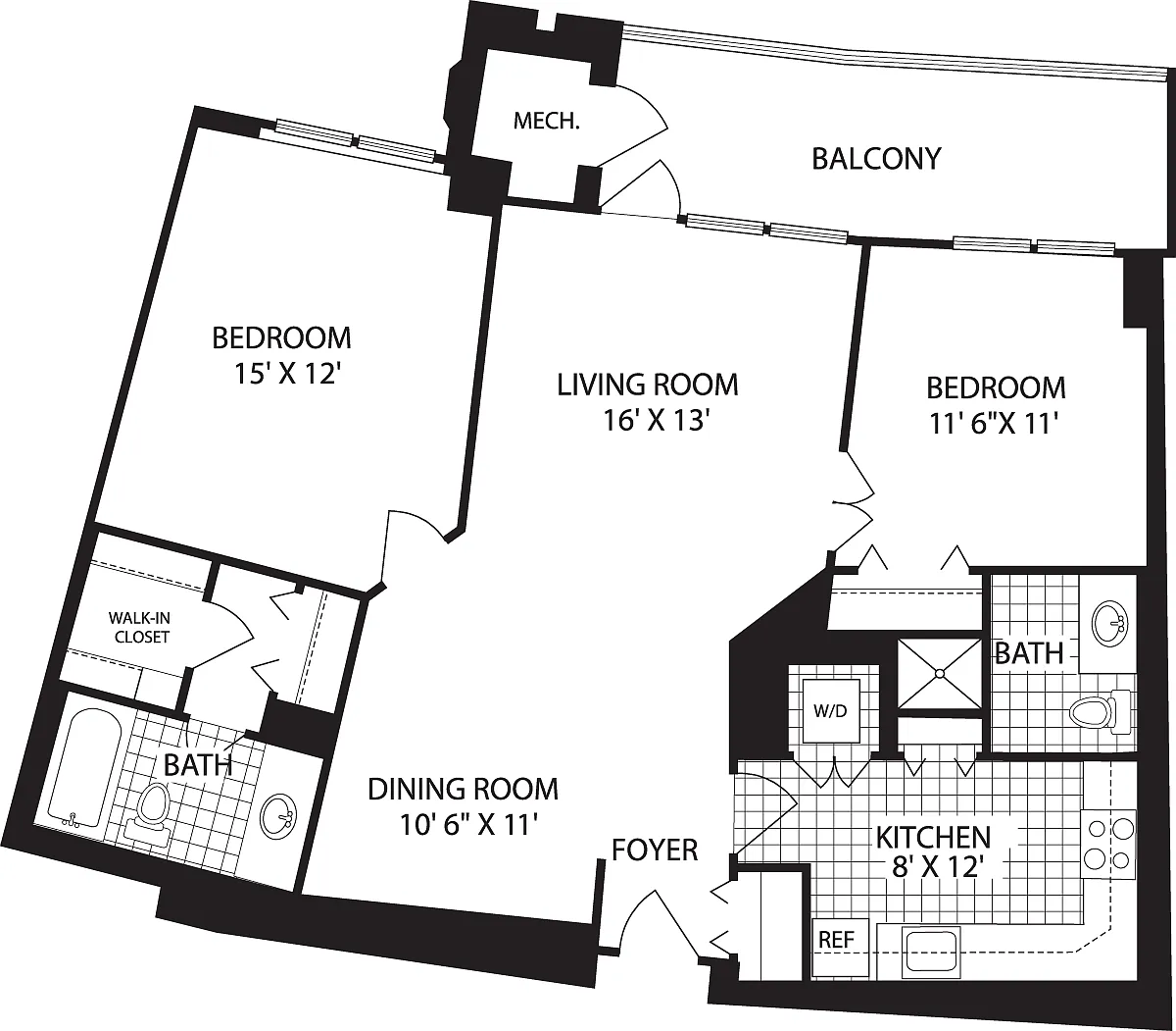 Floor plan 2 Bedrooms E