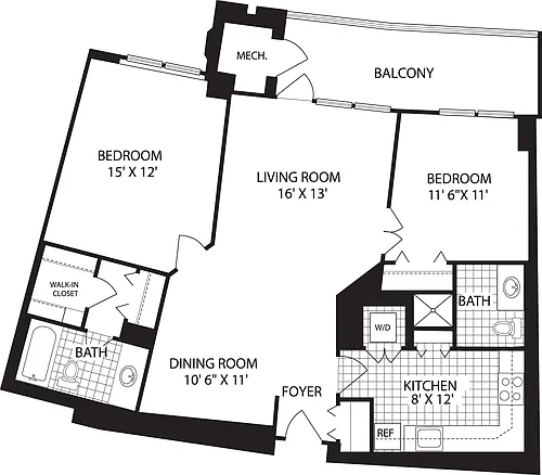 Floor plan 2 Bedrooms E