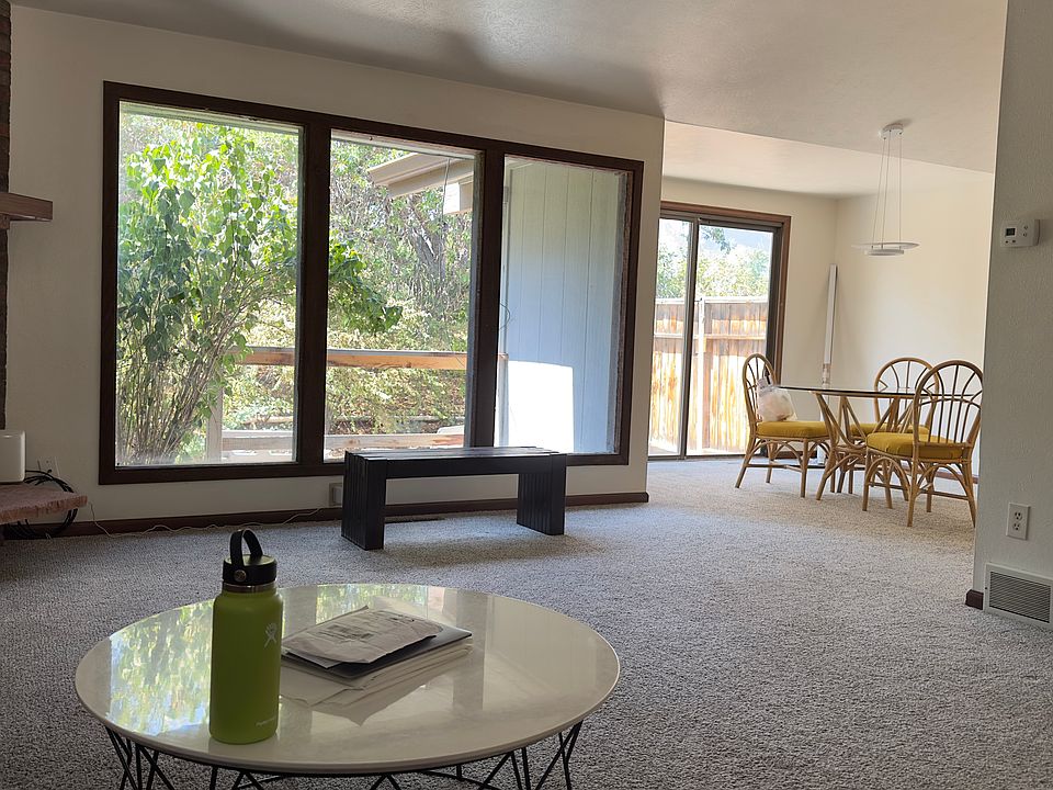 Spacious living room looking towards dining area
