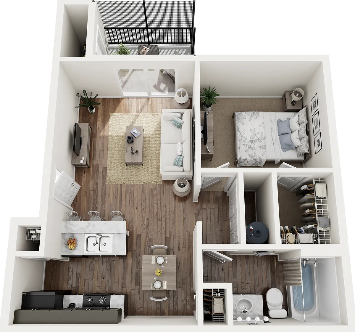 Floor plan A1 - 1 Bed | 1 Bath | Standard
