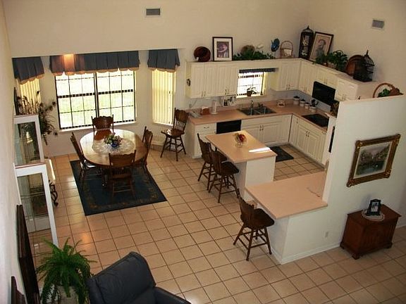 View of kitchen from loft