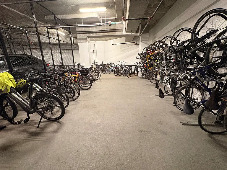 Secured bike locker, free of charge.