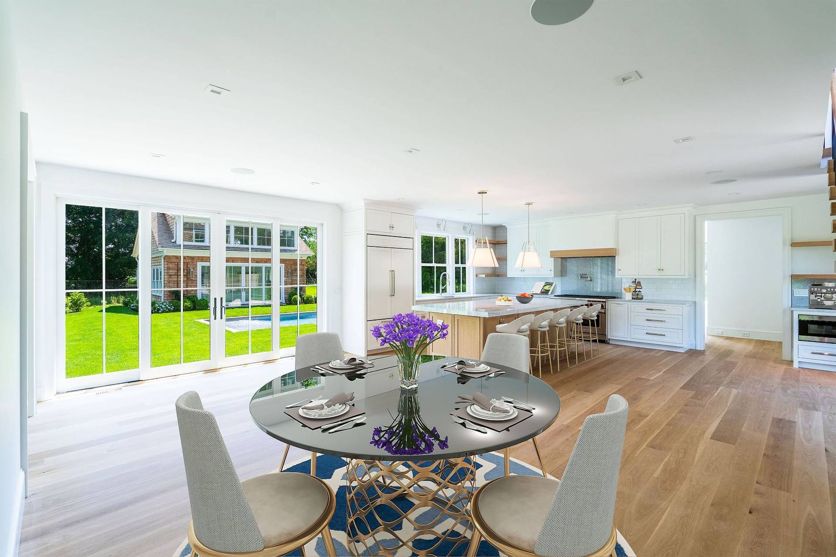  Spacious open dining and Kitchen area opens to outdoor entertainments spaces 