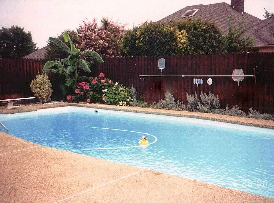 Swimming pool with diving board