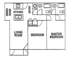 Floor plan 2 Bedroom, 2 Bath