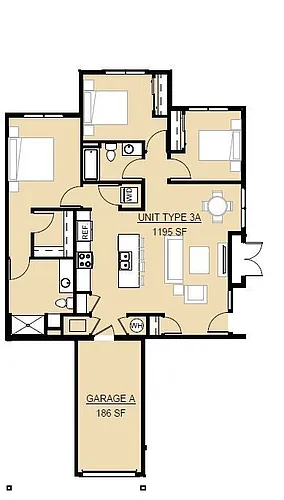 Floor plan 3 Bed 2 Bath