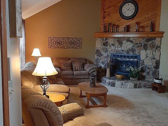 living room with fireplace