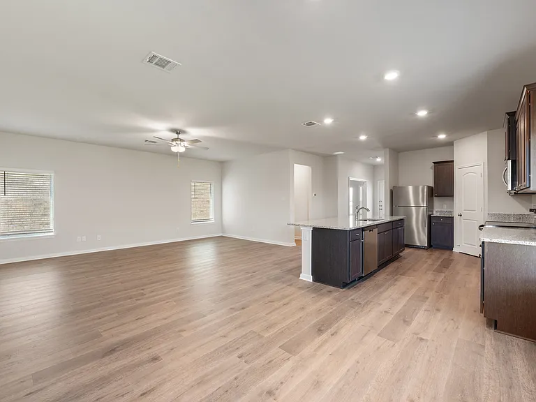 The dining room sits right off of the kitchen and family room.