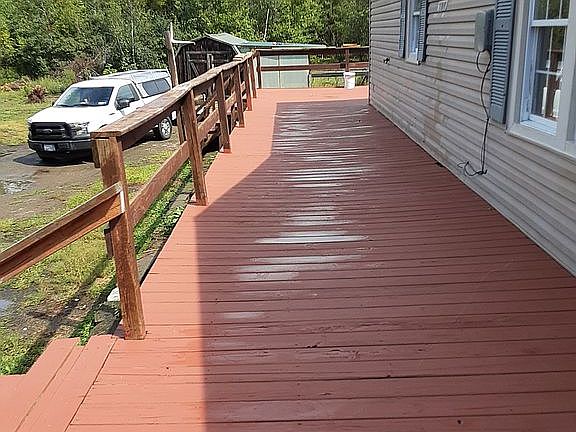 Newly stained deck