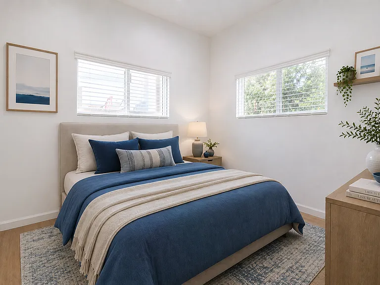 Secondary bedroom.
The furniture/decor in this image are virtual representations, intended to provide a visual example.