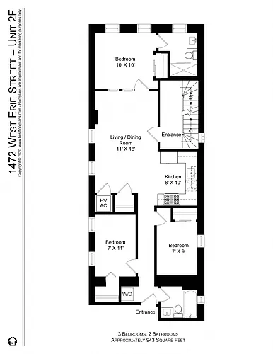 Floor plan Three Bedroom
