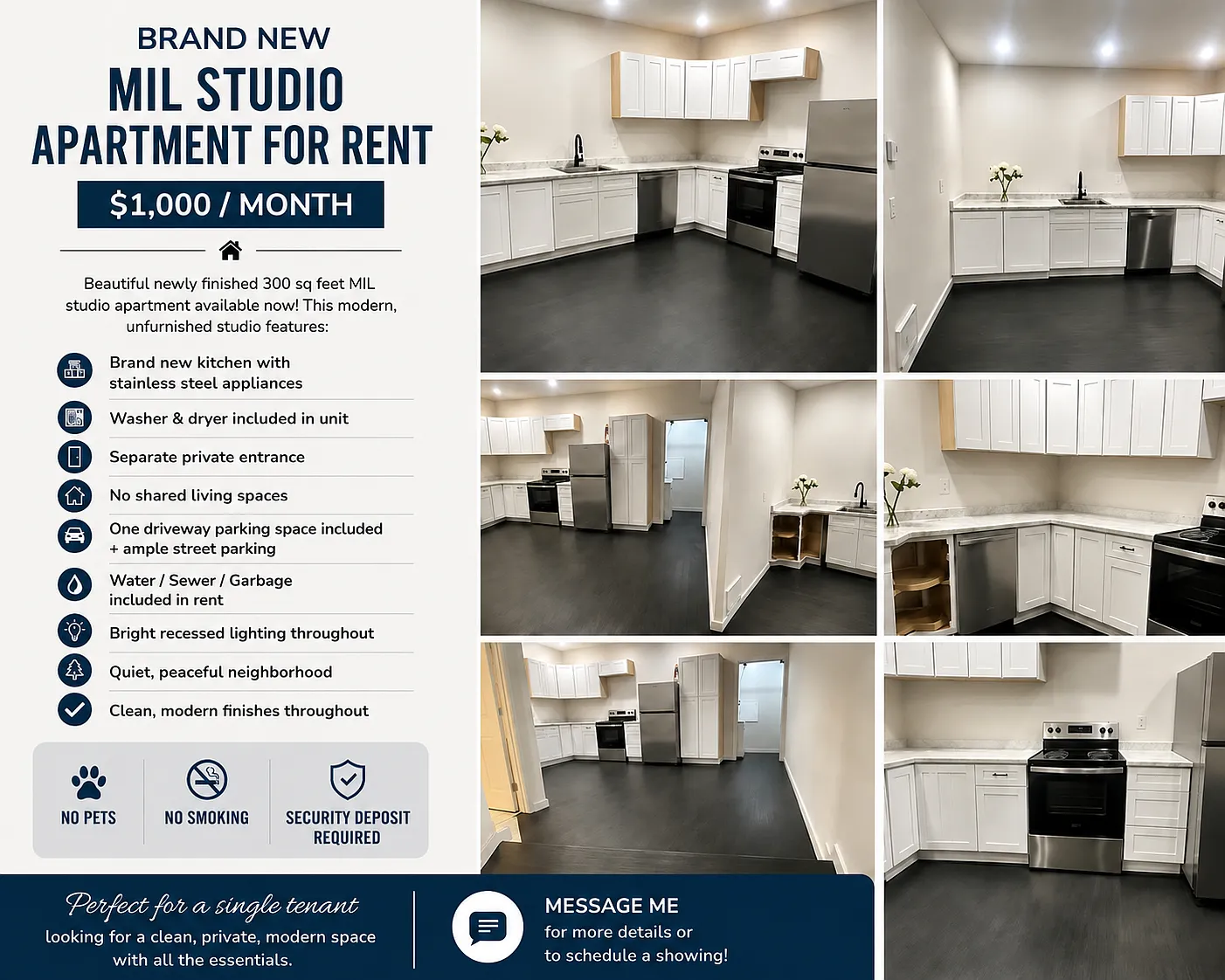 Studio, 300 sqft, $1,000 — Photo 1