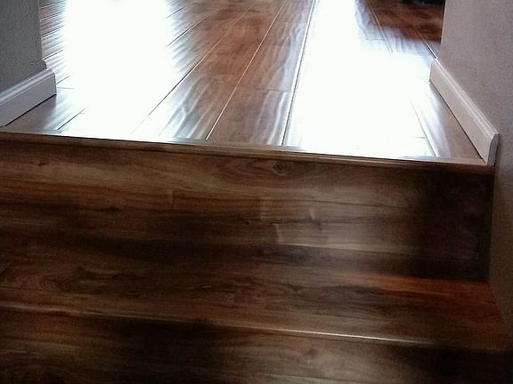 Steps up to main floor