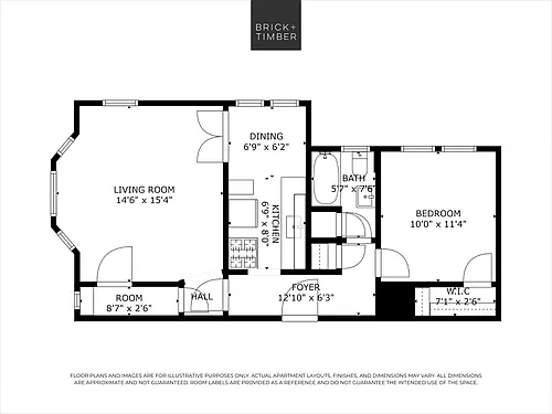 Floor plan 2 Bedroom 1 Bath
