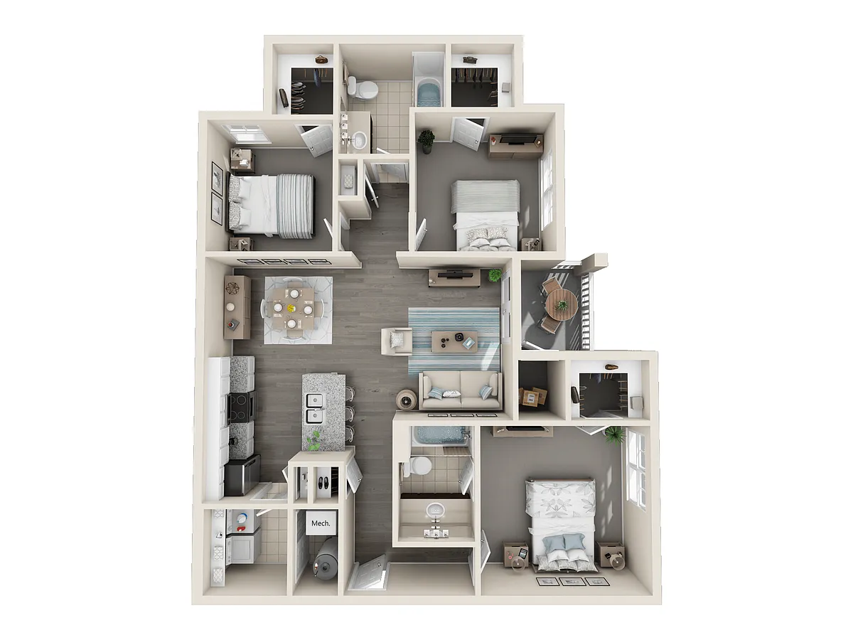 Floor plan 3 Bedroom 2 Bathroom