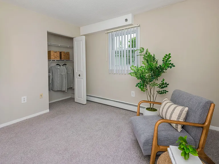 Experience bedroom perfection with spacious closets and built-in organizers, making college life a breeze.