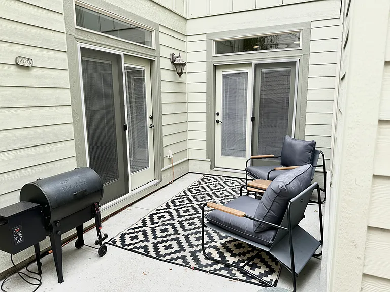 private patio with Traeger BBQ