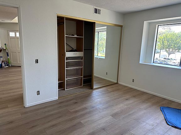Master bedroom view of closet