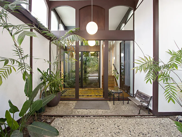 Entrance with arched detailing