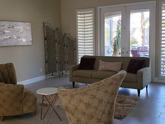 Living Room with French Doors, Fireplace