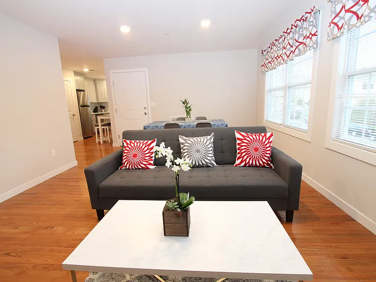 Bright, spacious living room with abundant natural light