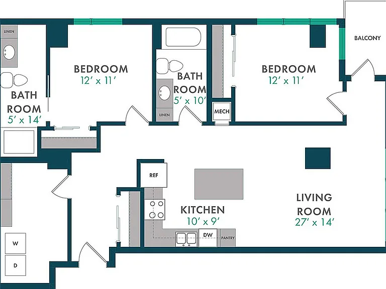 Floor Plan Z | Domain | Apartments in Madison, WI Floor Plan Z | Domain | Apartments in Madison, WI