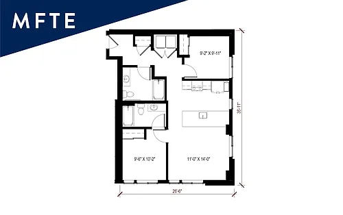 Floor plan MFTE 2 Bedroom - C17