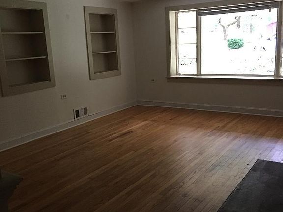 Living room with shelves