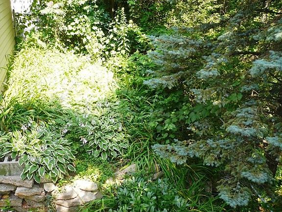 Lovely Plantings With Steps To The Deck and Garage 