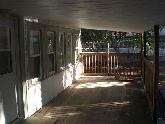 Across porch to library