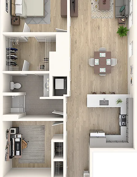 A4 | 1 Bed | 1 Bath floor plan Darien Commons